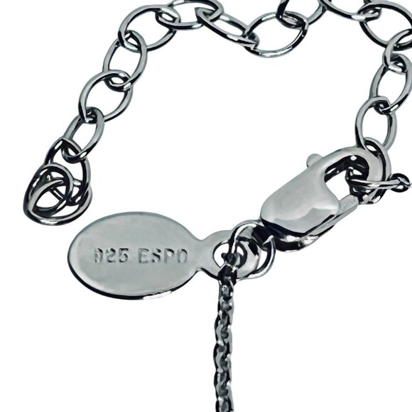 Joseph Esposito Sterling Silver & Gold Tone Cubic Zirconia Domed Pendant (6001) - Picture 8 of 9